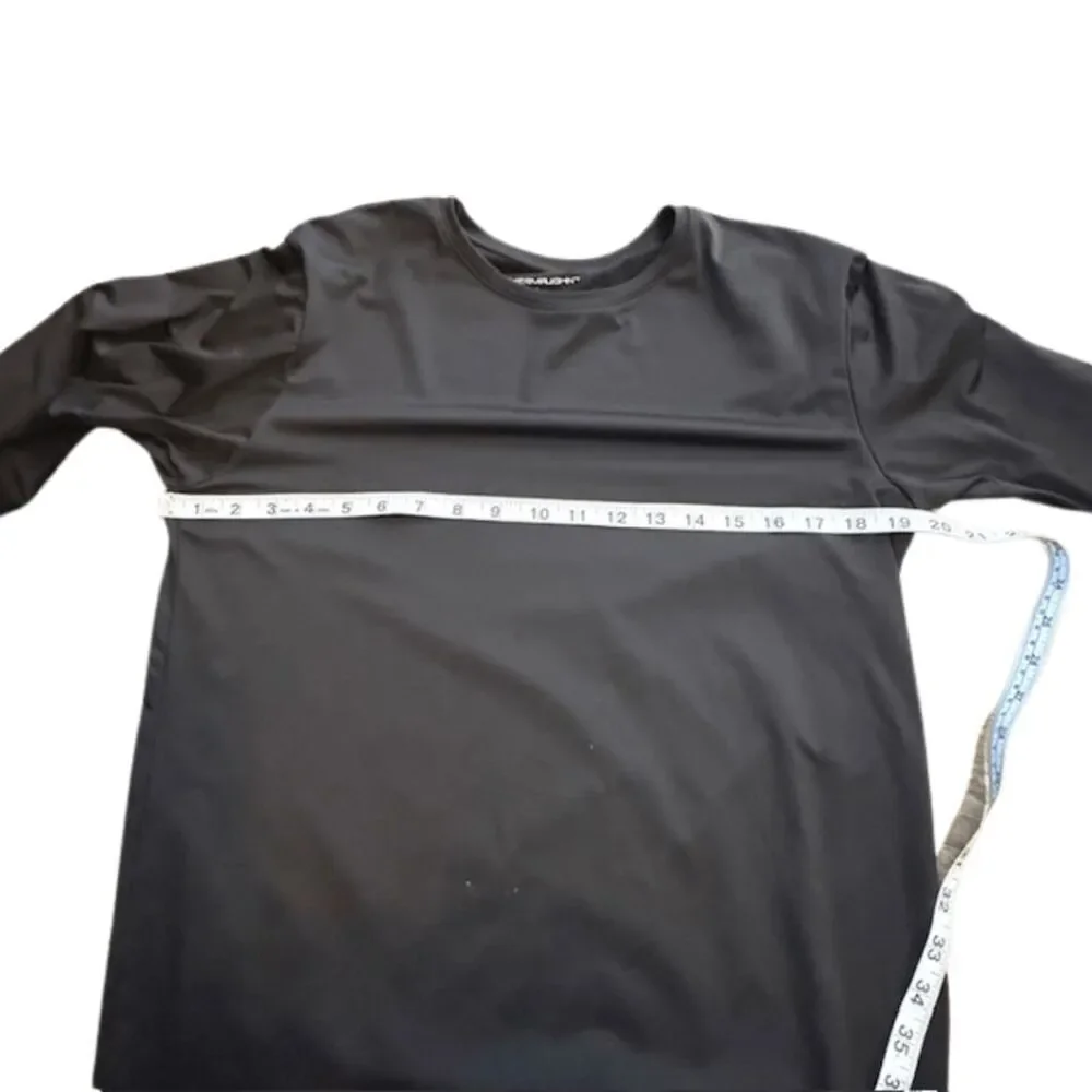 Thermajohn Men's Crew Neck Long‎ Sleeve Under T Shirt Black Size Large